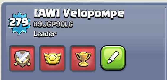 Player tag onder de spelersnaam in een echt Clash of Clans-spelersprofiel